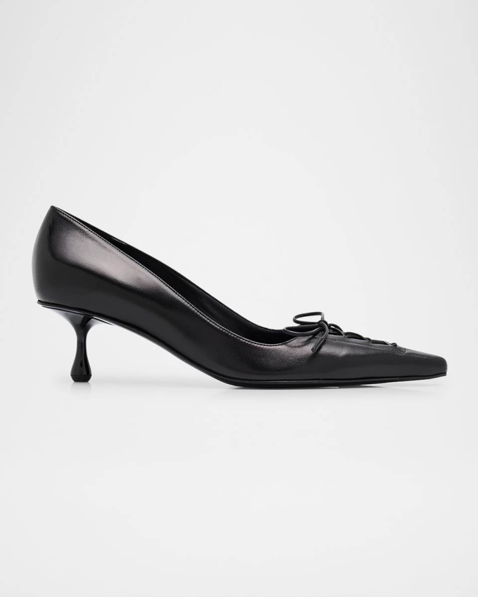 Scarlett Leather Corset Kitten Pumps